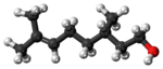 Model molekuly (−)-citronellolu