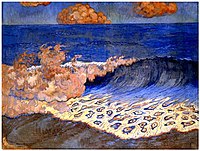 Georges Lacombe, Marine bleue, Effet de vagues, 1893