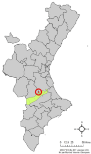 Localização do município de Estubeny na Comunidade Valenciana