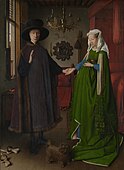 Portretul Soților Arnolfini; de Jan van Eyck; 1434; ulei pe lemn; 82,2 x 60 cm; National Gallery (Londra)