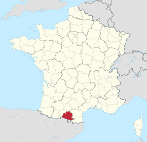 Kart over Ariège