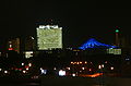 Panorama urbano del Potsdamer Platz di notte visto da nord