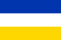 Vlag van de Patria Vieja (1812-1814). Eerste Chileense nationale vlag. Eenvoudige versie zonder schild, gebruikt door koopvaardijschepen.