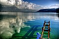 Vue du lac d’Annecy depuis le Pâquier à Annecy.