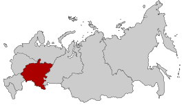 वोल्गा केंद्रीय जिल्हाचे रशिया देशाच्या नकाशातील स्थान