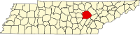 Map of Tenesi highlighting Cumberland County