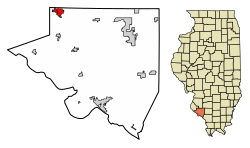 Location of Red Bud in Randolph County, Illinois.