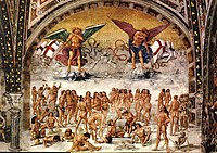 Л. Синьорелли. Воскресение во плоти. Капелла Мадонны ди Сан-Брицио. 1499—1504. Фреска