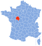 Posizion del dipartiment Indre-et-Loire in de la Francia