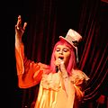มาดอนน่า ระหว่างการแสดงคอนเสิร์ตพิเศษ สำหรับแฟนชาวออสเตรเลีย "Tear of A Clown" ที่โรงละครฟอรั่ม ในกรุงเมลเบิร์น ในปี ค.ศ.2016