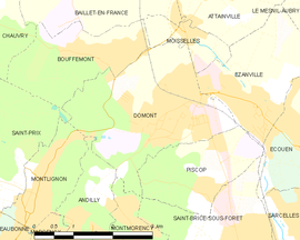 Mapa obce Domont