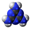 Space-filling model of the melamine molecule