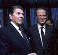 Reagan en koning Boudewijn van België