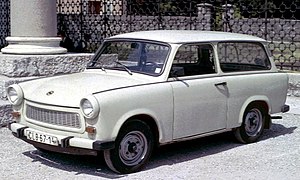 Une Trabant 601 Universal photographiée en Italie en 1985.