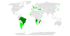 Localização dos membros da CPLP no mundo.