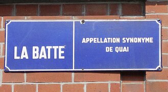 Plaque de rue de La Batte.