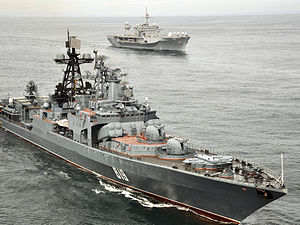 БПК «Североморск» во время совместных учений ВМФ России и ВМФ США, 19 июля 2010 года