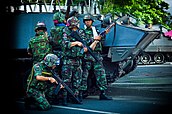 Thai soldiers during the crackdown on political protests