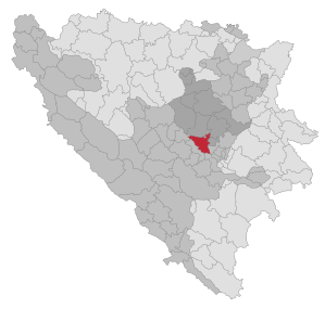 Lage der Gemeinde Visoko in Bosnien und Herzegowina (anklickbare Karte)