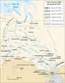Mapa en francés del Obi onde ta, a veres del Irtish, Omsk
