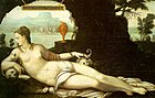 Ж. Кузен. Ева — первая Пандора. 1550. Дерево, масло. Лувр, Париж