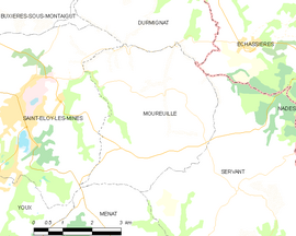 Mapa obce Moureuille