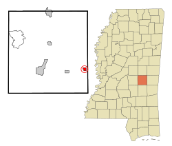 Location of Chunky, Mississippi