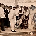 Explaining hydraulic models to visitors Periyar, Maniammai, and Veeramani