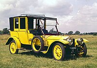 Yellow car of the 'sit-up-and-beg' style