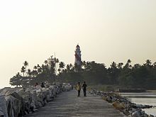 Tangasseri Lighthouse as seen from Tangasseri breakwater