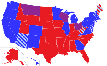 按州和党派划分的参议院组成地图