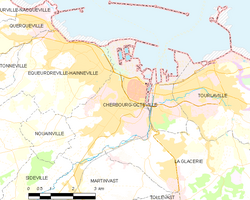 Kart over Cherbourg-en-Cotentin