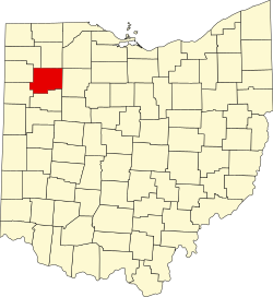 map of Ohio highlighting Putnam County