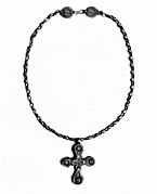 Collana con croce cristiana bizantina