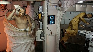 Space Center Houston Skylab 1-G Trainer mannequin.