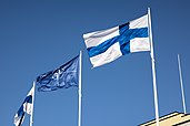 Flags of Finland and NATO