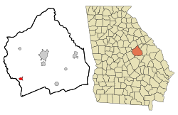 Location in Washington County and the state of Georgia