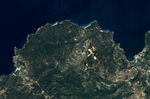 Satellite view of the Agriates.