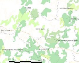 Mapa obce Saint-Bard