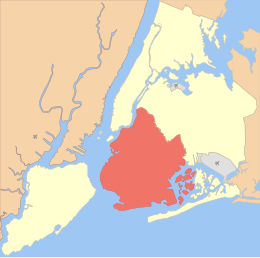 Location o Brooklyn shown in orange