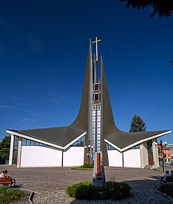Moderní kostel sv. Václava v centru města