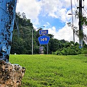 Southbound sign in Coto Norte, Manatí