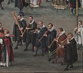 Image 14Musicians from 'Procession in honour of Our Lady of Sablon in Brussels.' Early 17th-century Flemish alta cappella. From left to right: bass dulcian, alto shawm, treble cornett, soprano shawm, alto shawm, tenor sackbut. (from Renaissance music)