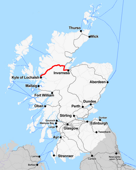 Kyle of Lochalsh Line op de kaart