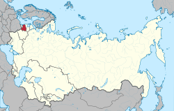 Vendndodhja e Lituanisë (e kuqe) brenda Bashkimit Sovjetik