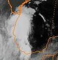 Imatge satellit d'una depression tropicala.