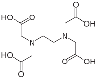 Skeletal formula of ethylenediaminetetraacetic acid