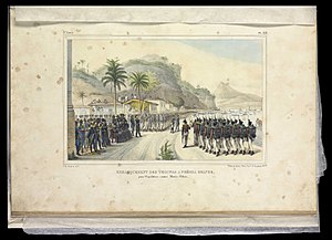 Бразильские войска входят в Монтевидео.