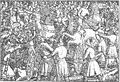 25 Eylül 1066 tarihli Stamford Bridge Muharebesi sırasında boğazına bir ok saplanan III. Harald (alt, merkezin hemen solunda).