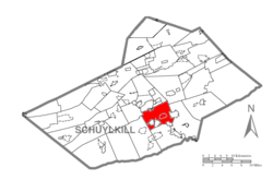 Location of North Manheim Township in Schuylkill County, Pennsylvania